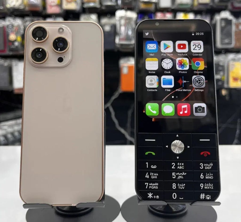 گوشی دکمه‌ای لمسی طرح آیفون ۱۶ پرومکس